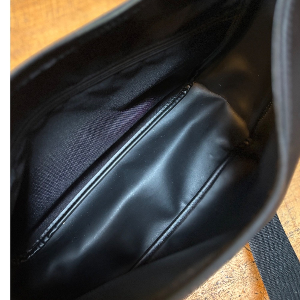 Longchamp Black Large Nylon Hobo Bag Purse Zipper Closure Made In France - Picture 9 of 11